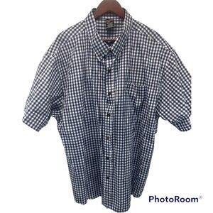 Walnut Creek Men's 3XL Blue Plaid Button Down Short Sleeve Shirt